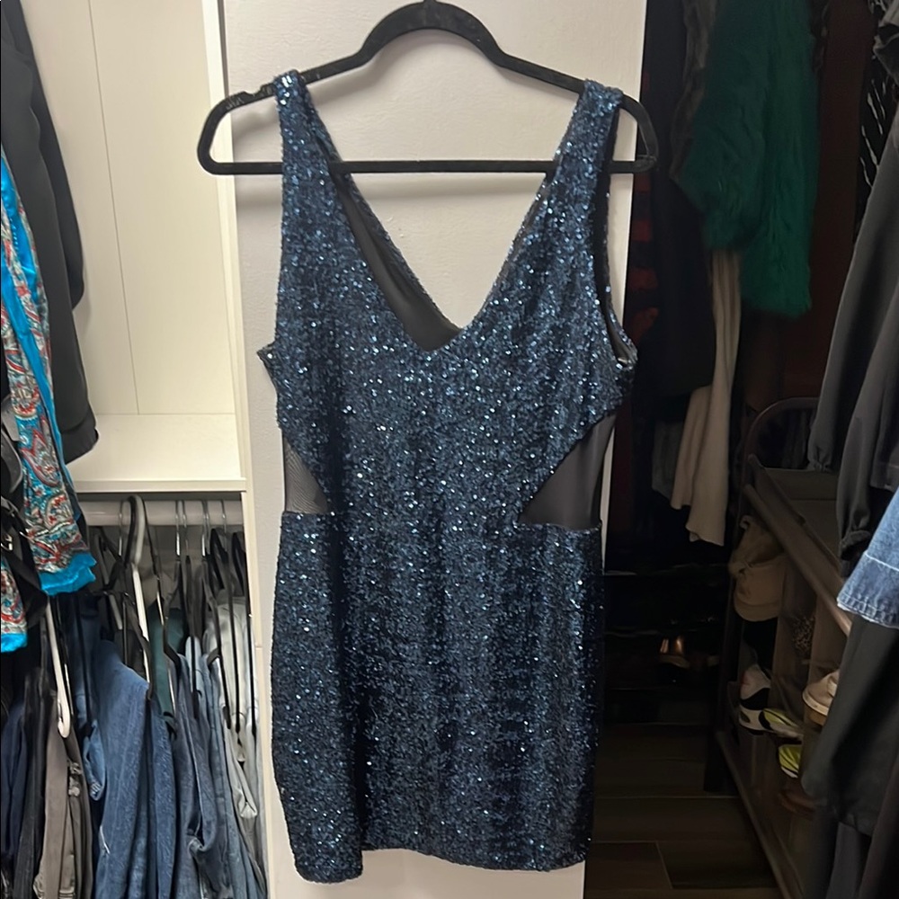 Multicolored Sequin Sleeveless V-Neck Bodycon Dress